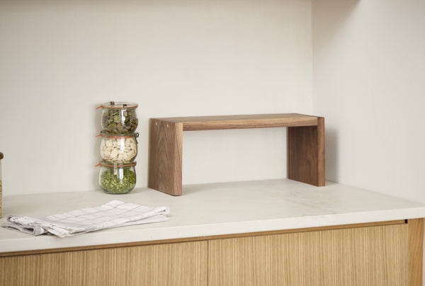 Walnut Kitchen Shelf Riser